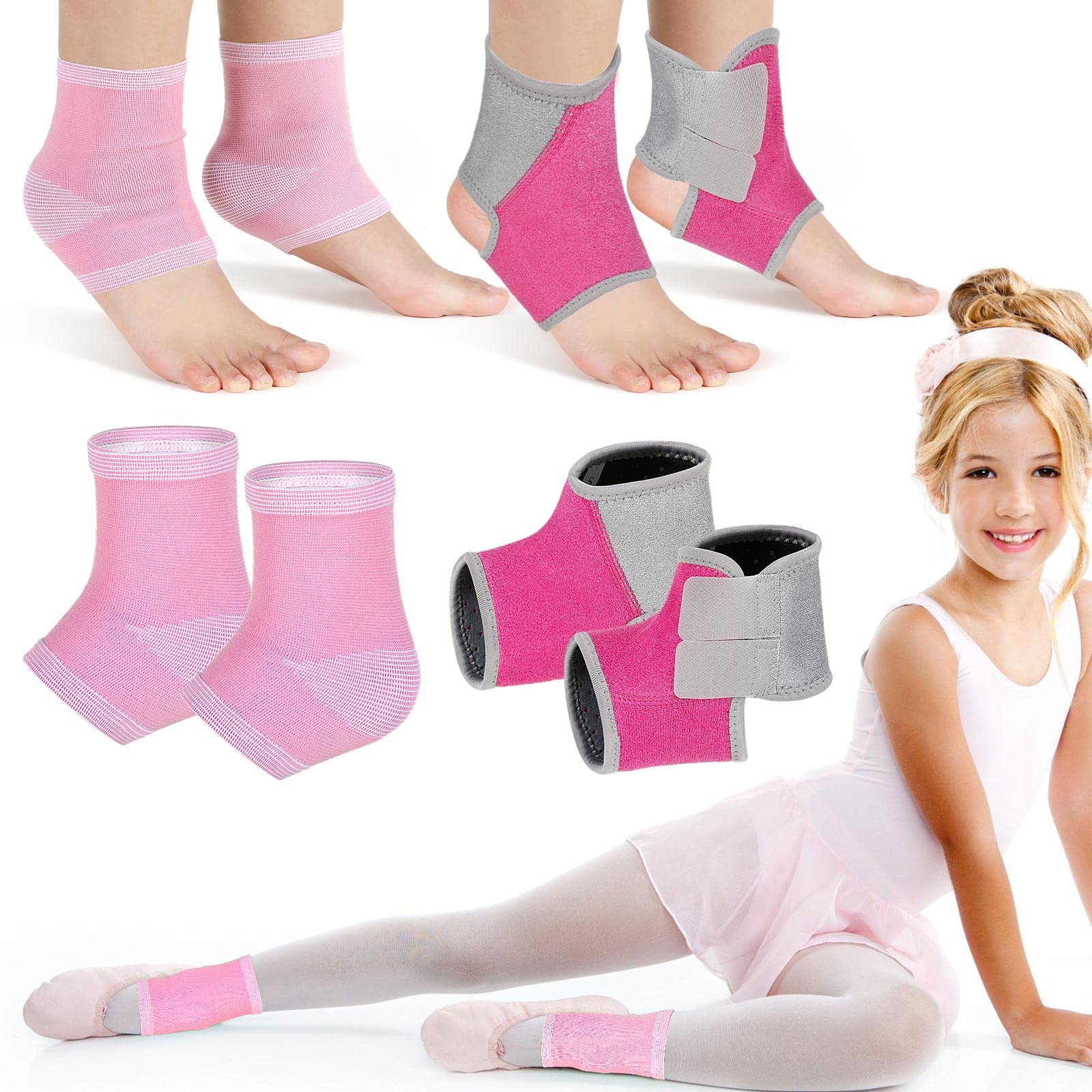 Tarpop kid ankle brace set two pink pairs image