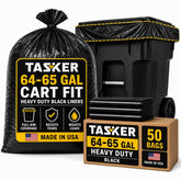 Tasker 65 gallon heavy duty trash bags in black