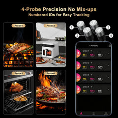 Four ultra-thin 304 stainless steel probes