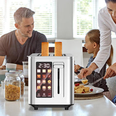 TAZTIR stainless steel toaster 2 slice with digital timer