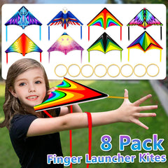 Eight piece catapult kite set for kids
