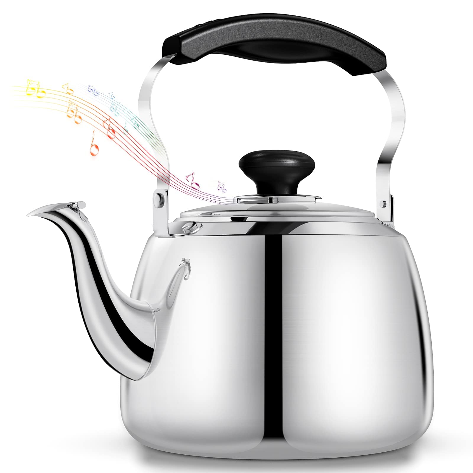 Tea Kettle stainless steel stovetop 2L with whistling feature