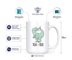 Large 15 oz Tyrannosaurus Rex mug in durable ceramic