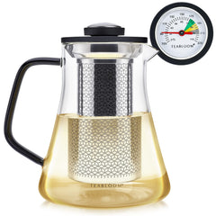 Teabloom 2-in-1 Tea Kettle and Tea Steeper glass teapot with thermometer
