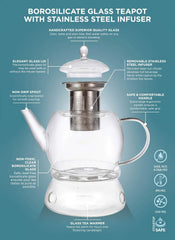 Teabloom Prague teapot with extra wide handle and pour spout