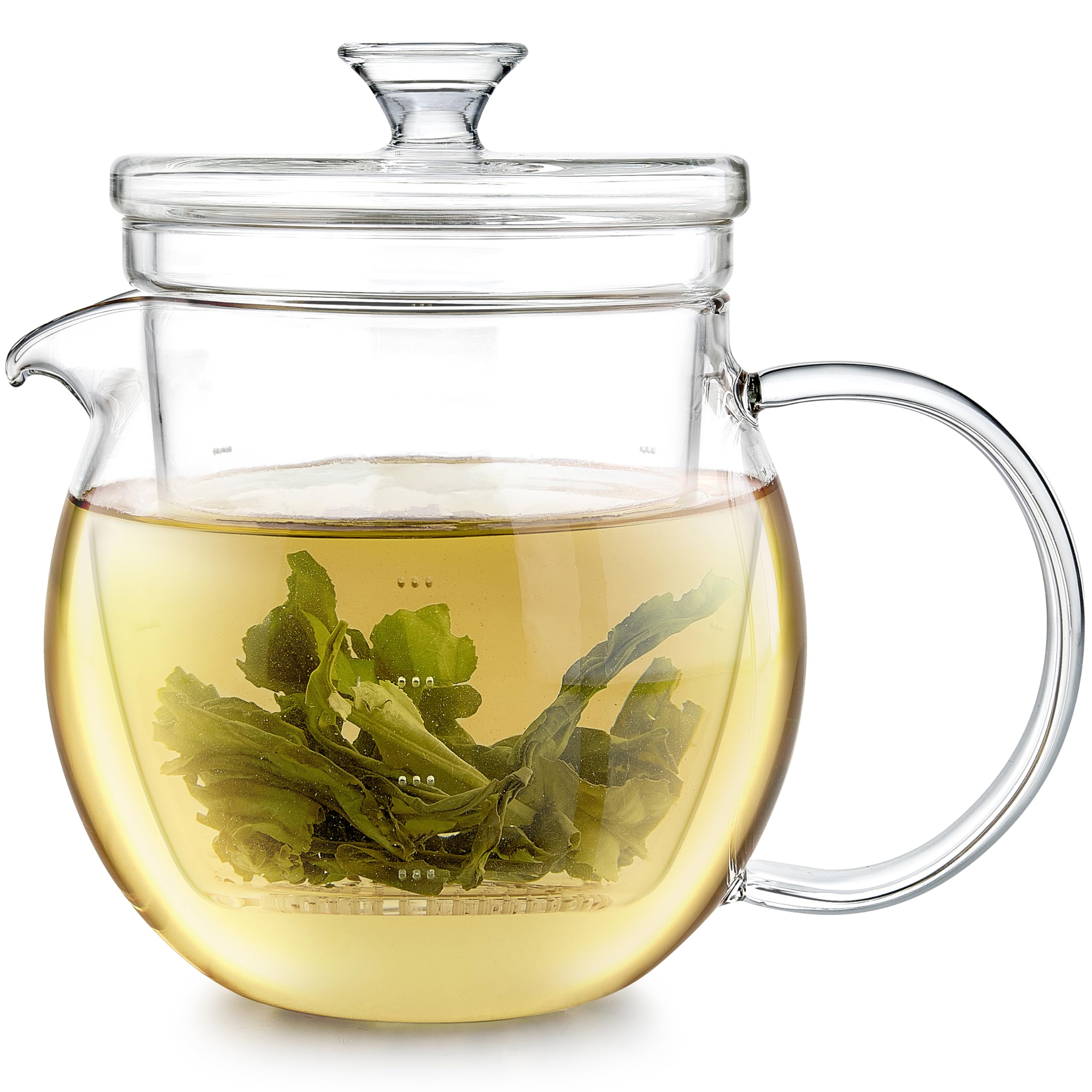 Teabloom Gardenia Glass Teapot with Infuser 27 oz capacity