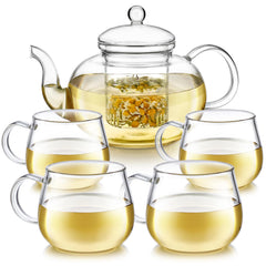 Teabloom heatproof glass teapot set with infuser