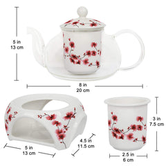 Porcelain vented lid with cherry blossom design