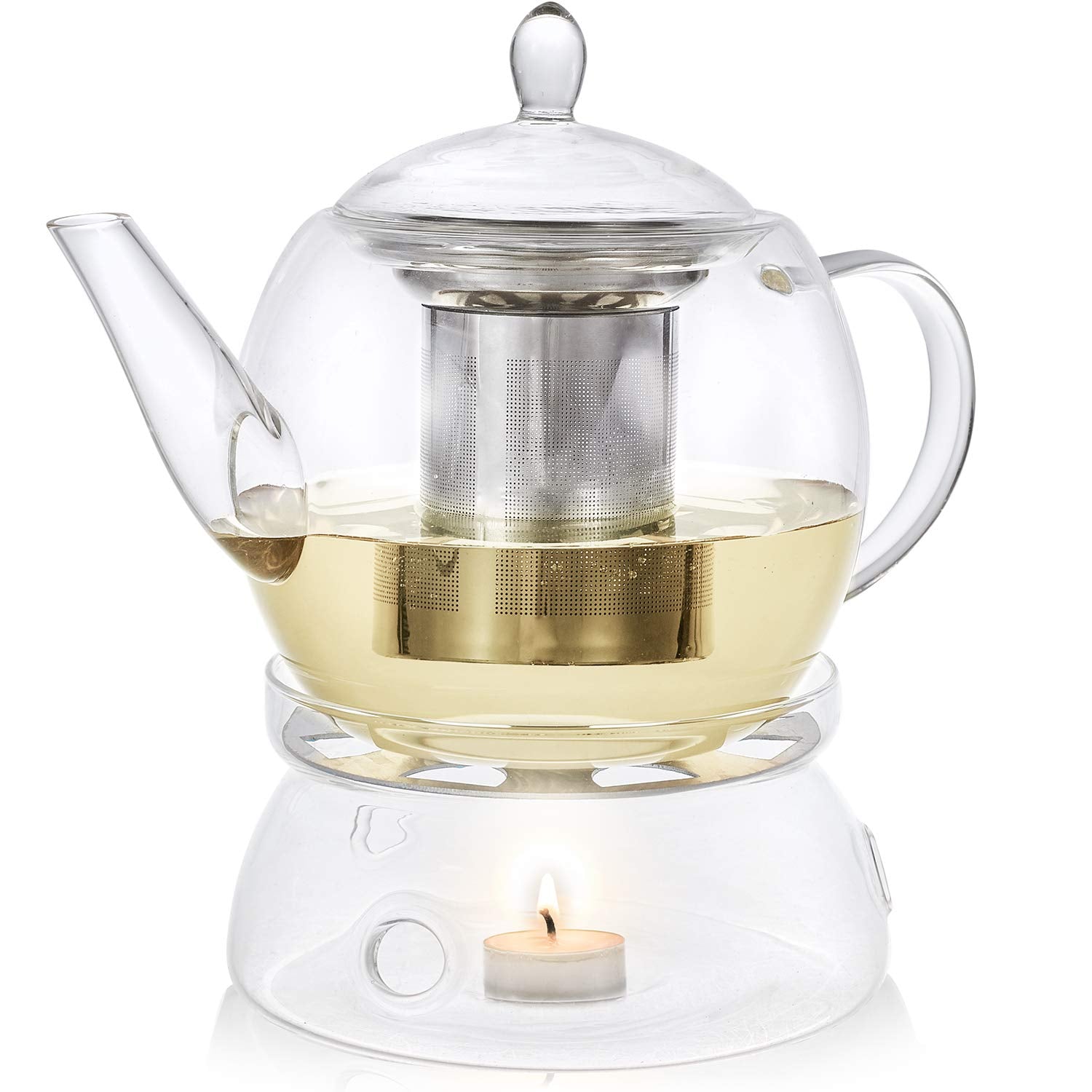 Teabloom Prague glass tea maker front view