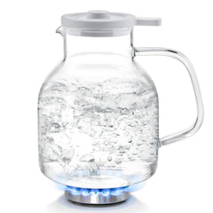Teabloom Purity Glass Whistling Kettle glass body on stove