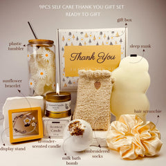 Teacher Appreciation Gifts basket with daisy tumbler and lavender candle image