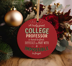 Gift-ready ornament with red and gold ribbons and box