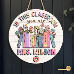 Lightweight wood sign hanging on door or wall