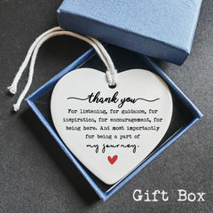 Teacher and coworker gift ornament in heart design