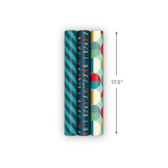 Retro circles red orange mustard teal navy pattern on wrap Hallmark