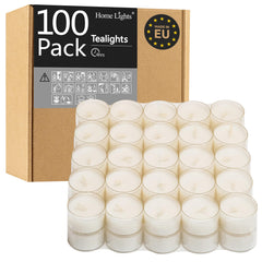 Tealight Candles white 100 pack in clear cup