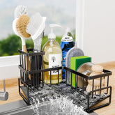 Teamola L-Shaped Sponge Holder in black for kitchen sink