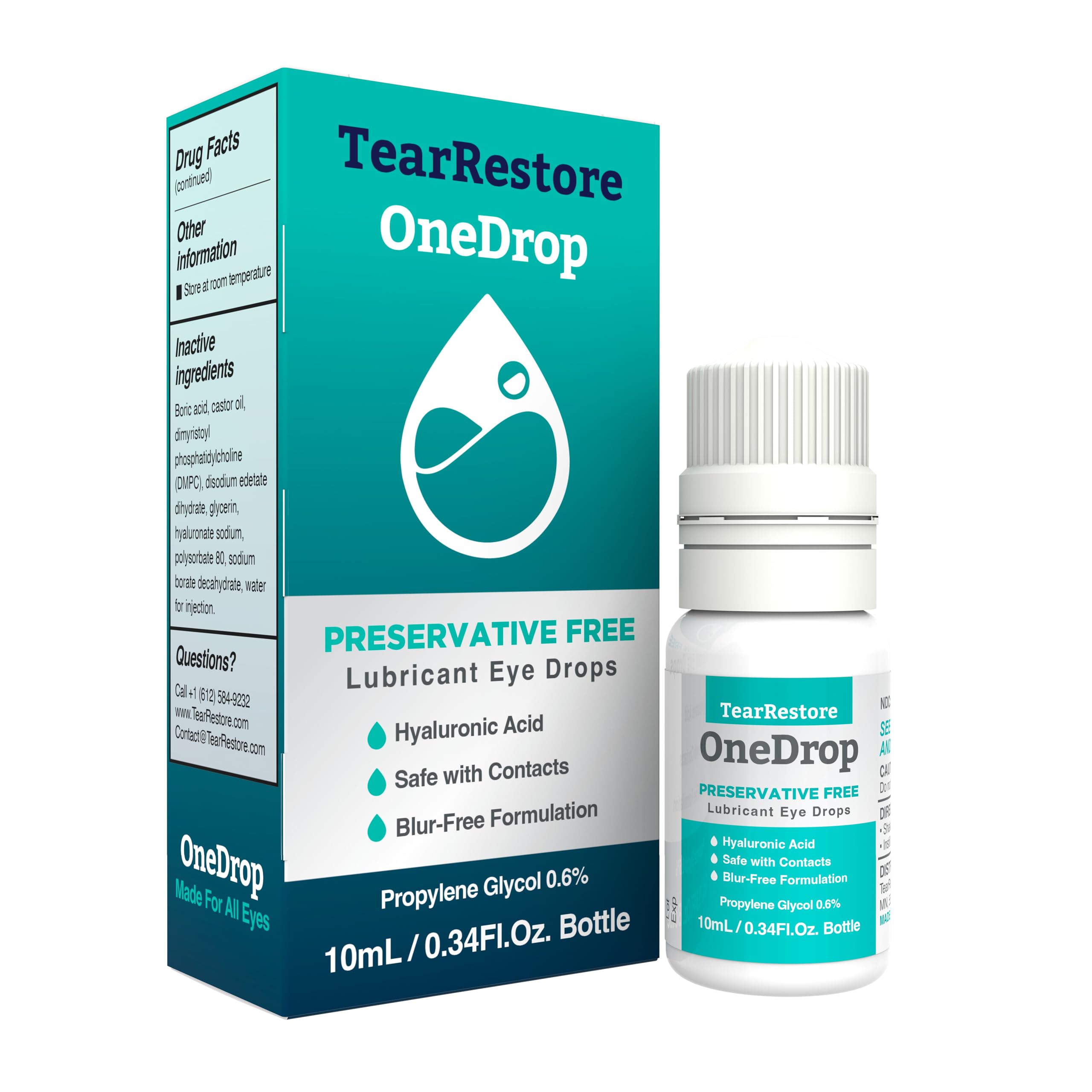 TearRestore OneDrop preservative-free eye drops bottle