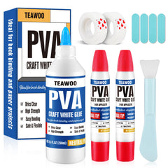 TEAWOO book repair kit with 8.5 oz PVA adhesive bottle