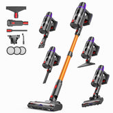 TechRise cordless vacuum cleaner home image showing compact stand