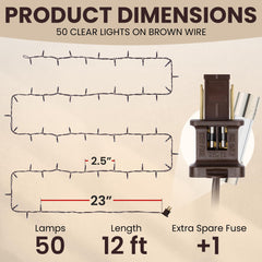 Patio wedding decor Teeny Lights 50Ct Brown lights
