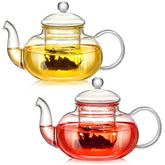 Teenyyou 2-pack glass teapot set with removable infusers