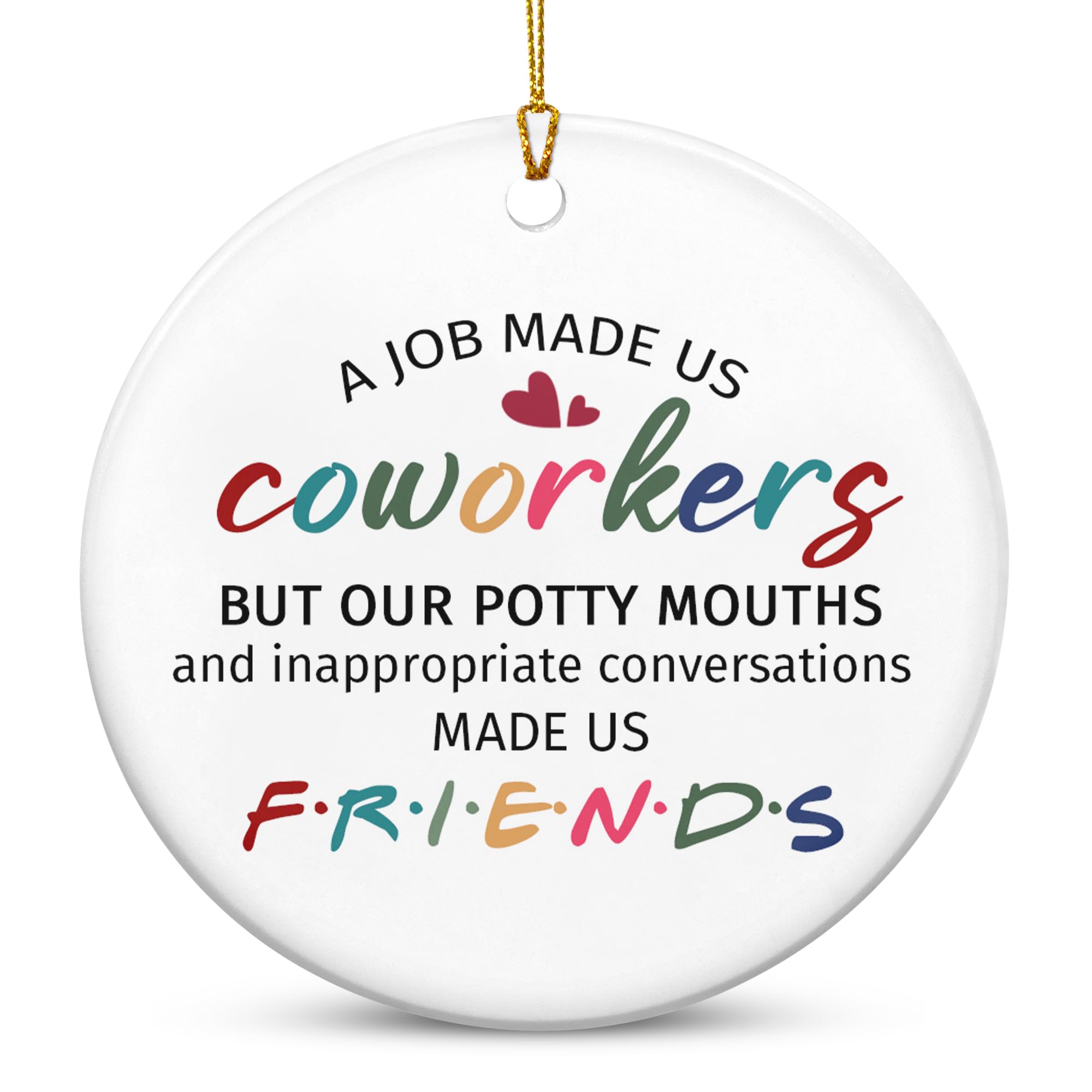 TEEZWONDER coworker gifts ceramic Christmas ornament for women and men