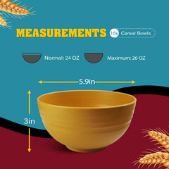 26-ounce wheat straw bowls from Teivio set
