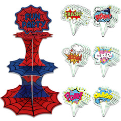 TELANA 3 Tier Spider Web Cupcake Stand tall 18.7 inches