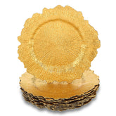Telooco 12 pack gold charger plate 13 inch round plastic
