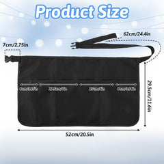 Waterproof polyester server apron with pockets black