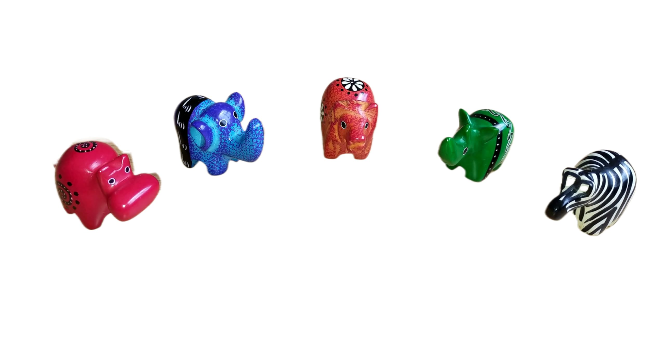 TEMBO Africa 5 mini soapstone figurines set display