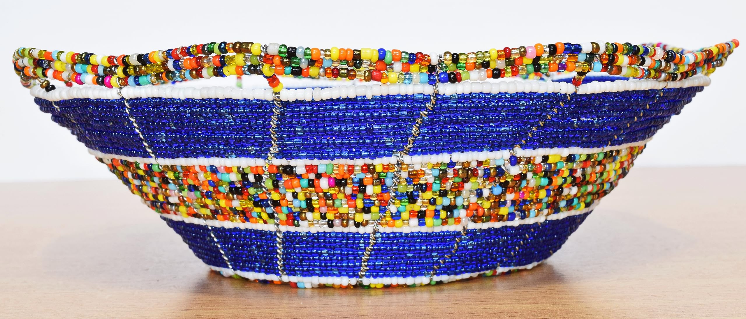 Tembo Crafts Africa beaded wire bowl handmade display