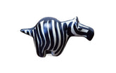 Tembo Crafts Africa soapstone zebra figurine white 2in height