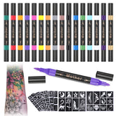 Temporary Tattoo Markers for Skin dual-end markers on kit