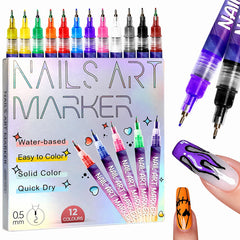 Tenneshe 12 Color Nail Art Pens packaging