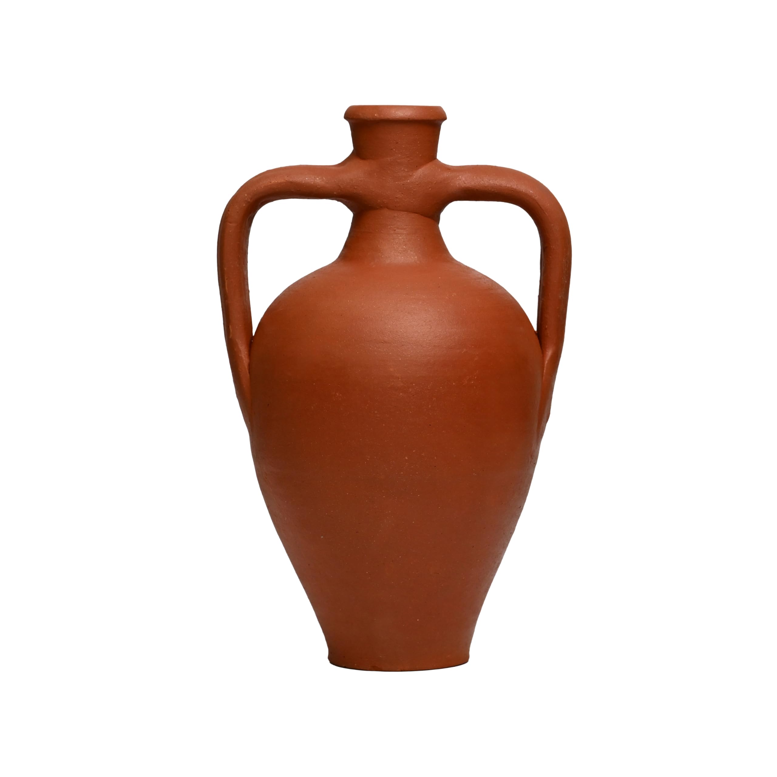 Terracotta amphora water jug with double handles
