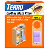 TERRO Clothes Moth Killer T2903 3 Pack packaging