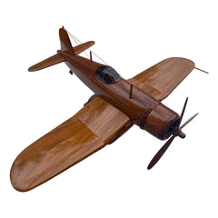Tesaut F4U Corsair Mahogany Wood Desktop Airplane Model handmade from reclaimed wood