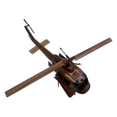 Tesaut UH1 Huey Gunship mahogany wood desktop aircraft model front view