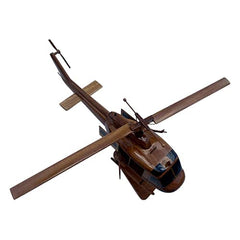 Tesaut UH1 Huey Gunship mahogany wood desktop aircraft model front view
