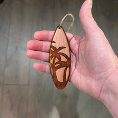 Cedar ornament 1/4 inch thick close view