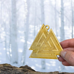 Texas made Valknut ornament display
