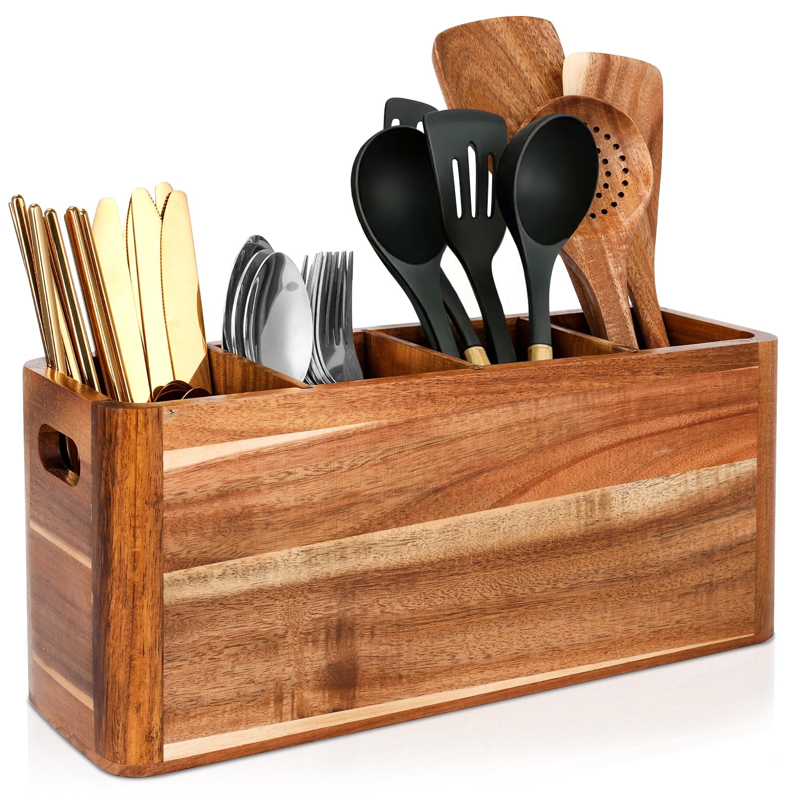 TGS Kitchen Utensil Holder for Counter four-compartment design