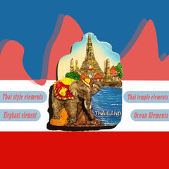 Flat design magnet for refrigerator Thailand Travel Souvenir