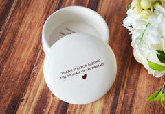 Lid text Thank you for raising the woman of my dreams on keepsake box