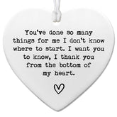 Thank You Gifts heart keepsake white ceramic 3 inch