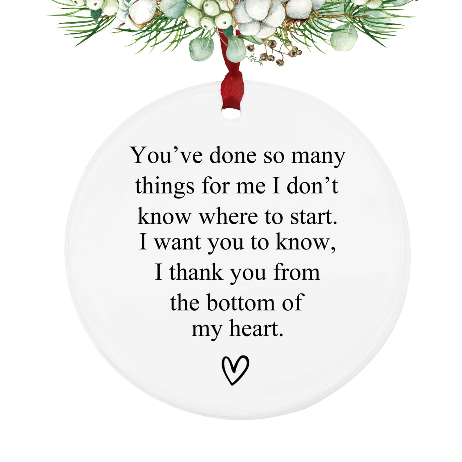 Thank You Keepsake ceramic round ornament 3 inches