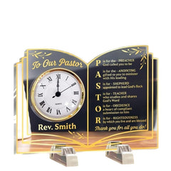 Thank You Pastor Personalized Acrylic Desk Clock front view