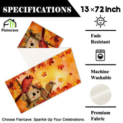 Orange Gingham design table runner for Thanksgiving decor